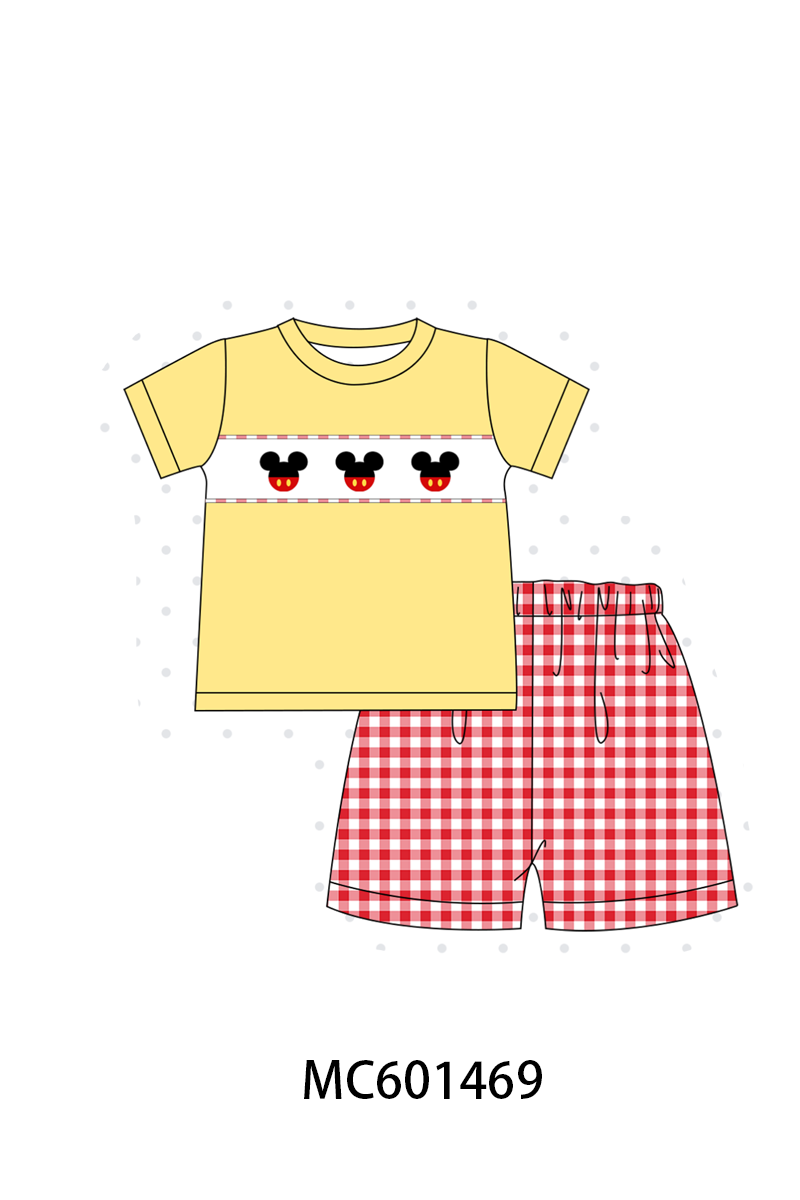 PO80 Red character embroidery gingham collection