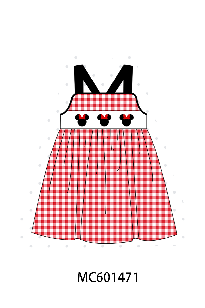 PO80 Red character embroidery gingham collection