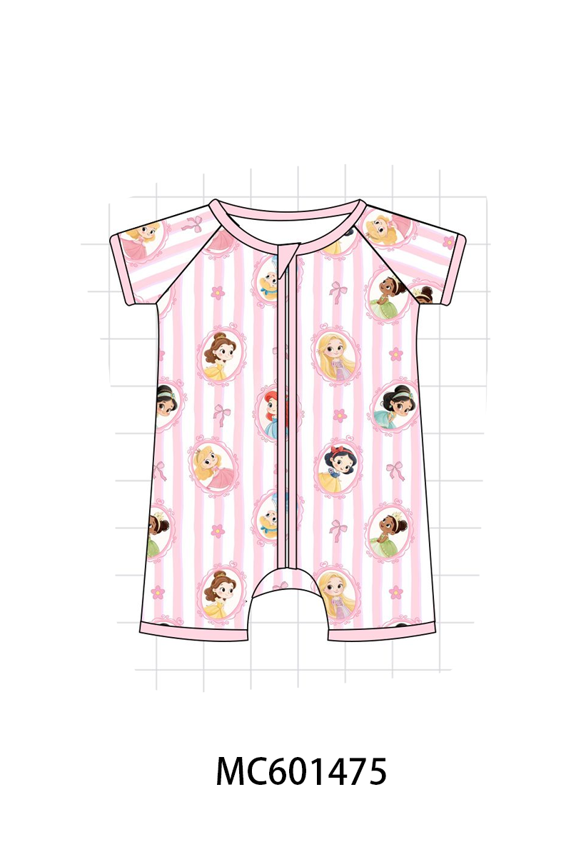 PO80 Pink princess print stripe bamboo collection