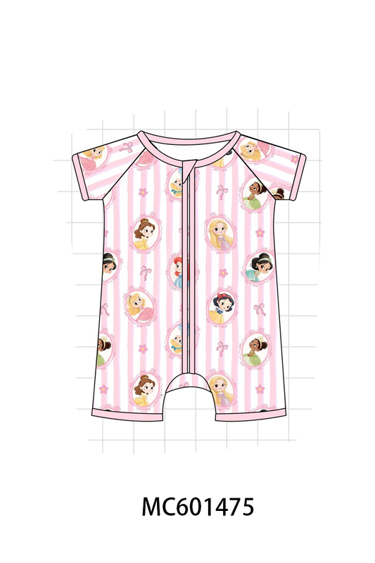 PO80 Pink princess print stripe bamboo collection
