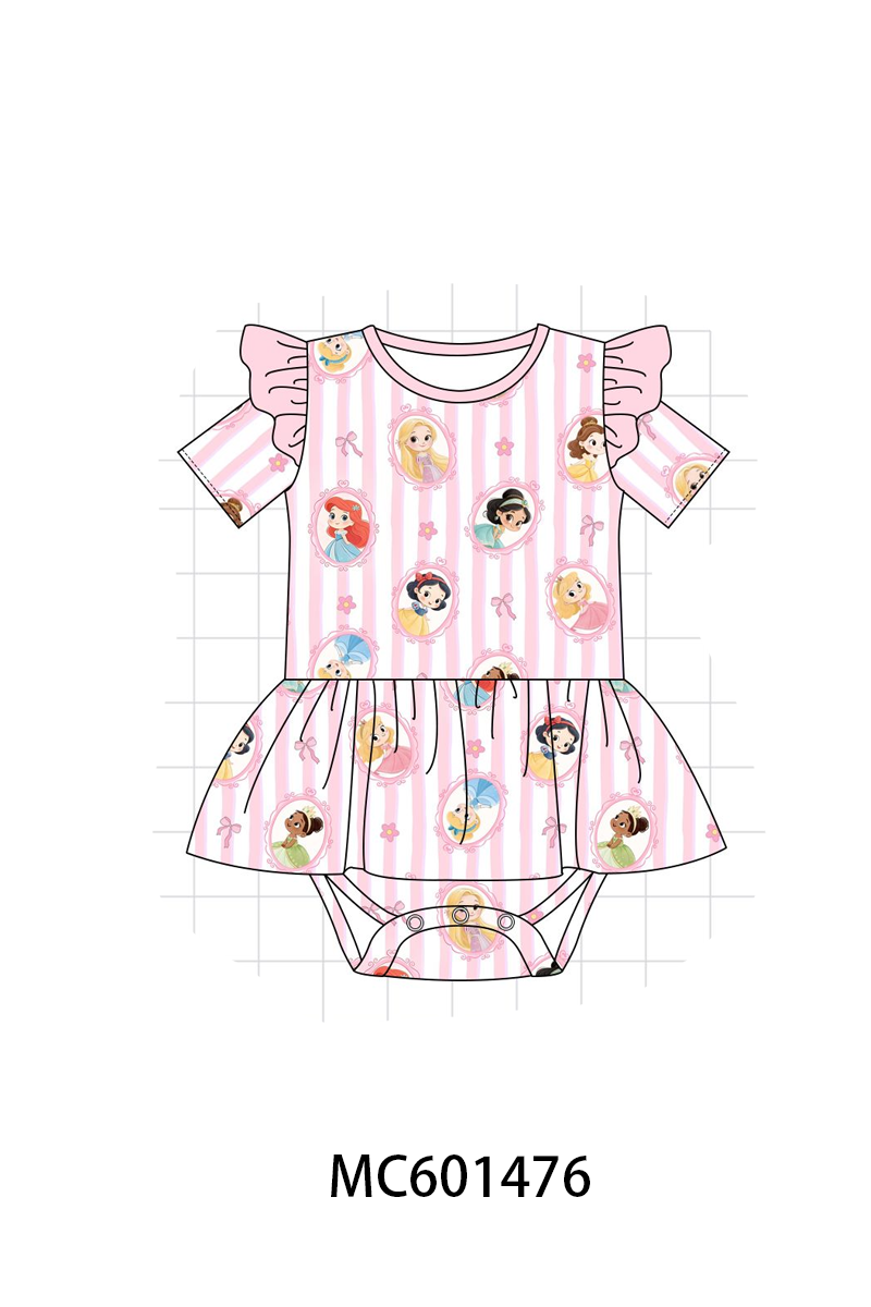 PO80 Pink princess print stripe bamboo collection