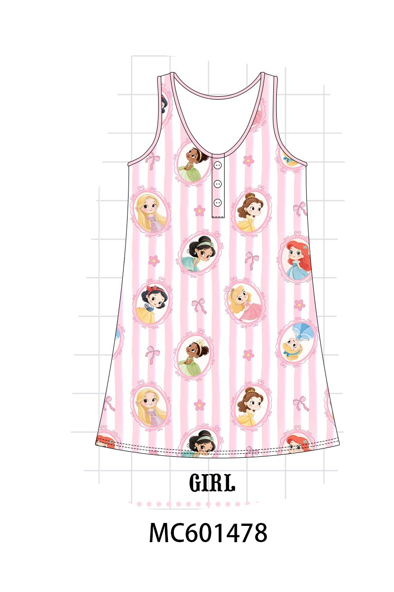 PO80 Pink princess print stripe bamboo collection