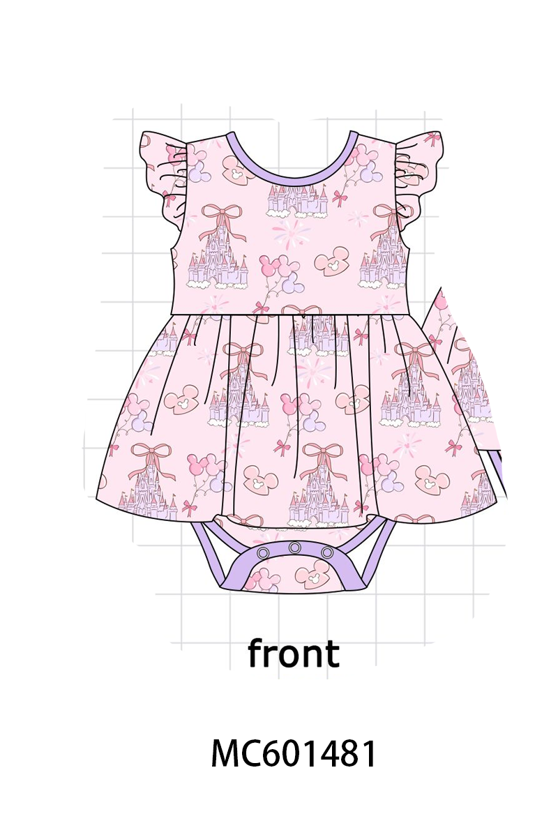 PO80 Purple castle print bamboo collection