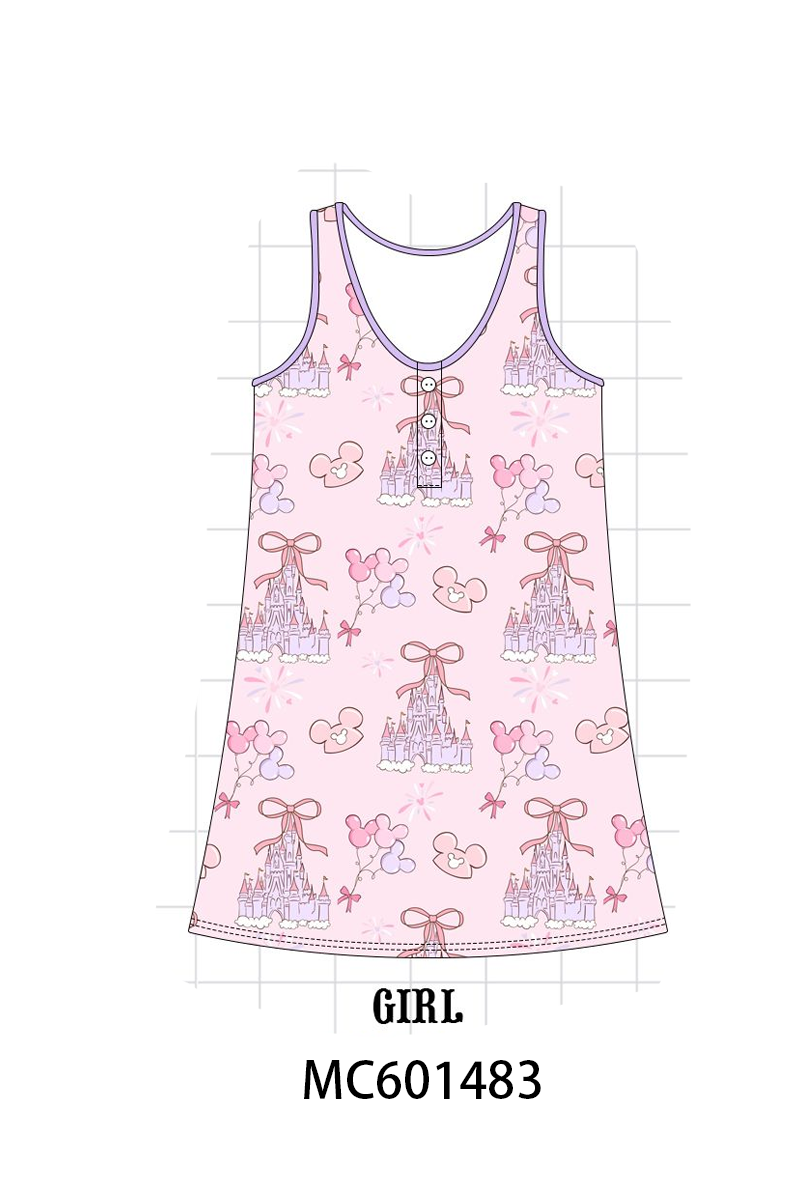 PO80 Purple castle print bamboo collection