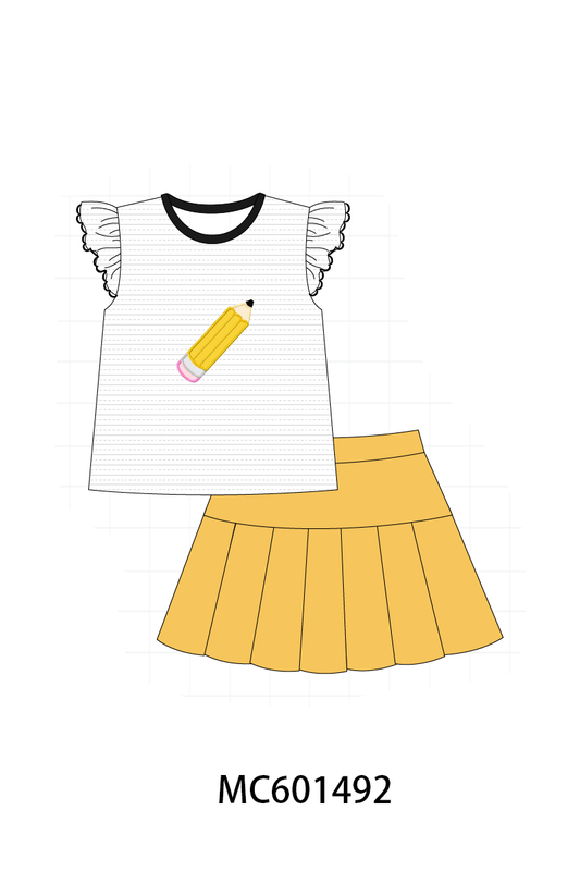 PO80 Mustard back to school pencil embroidery collection