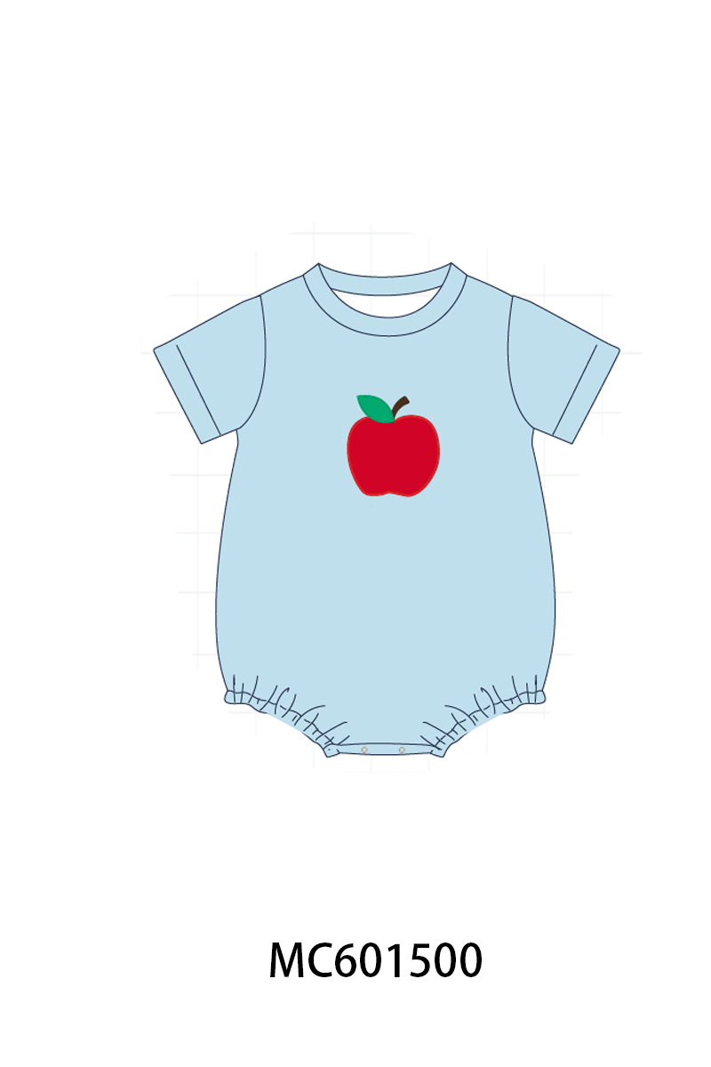 PO80 Blue back to school apple applique ruffle collection