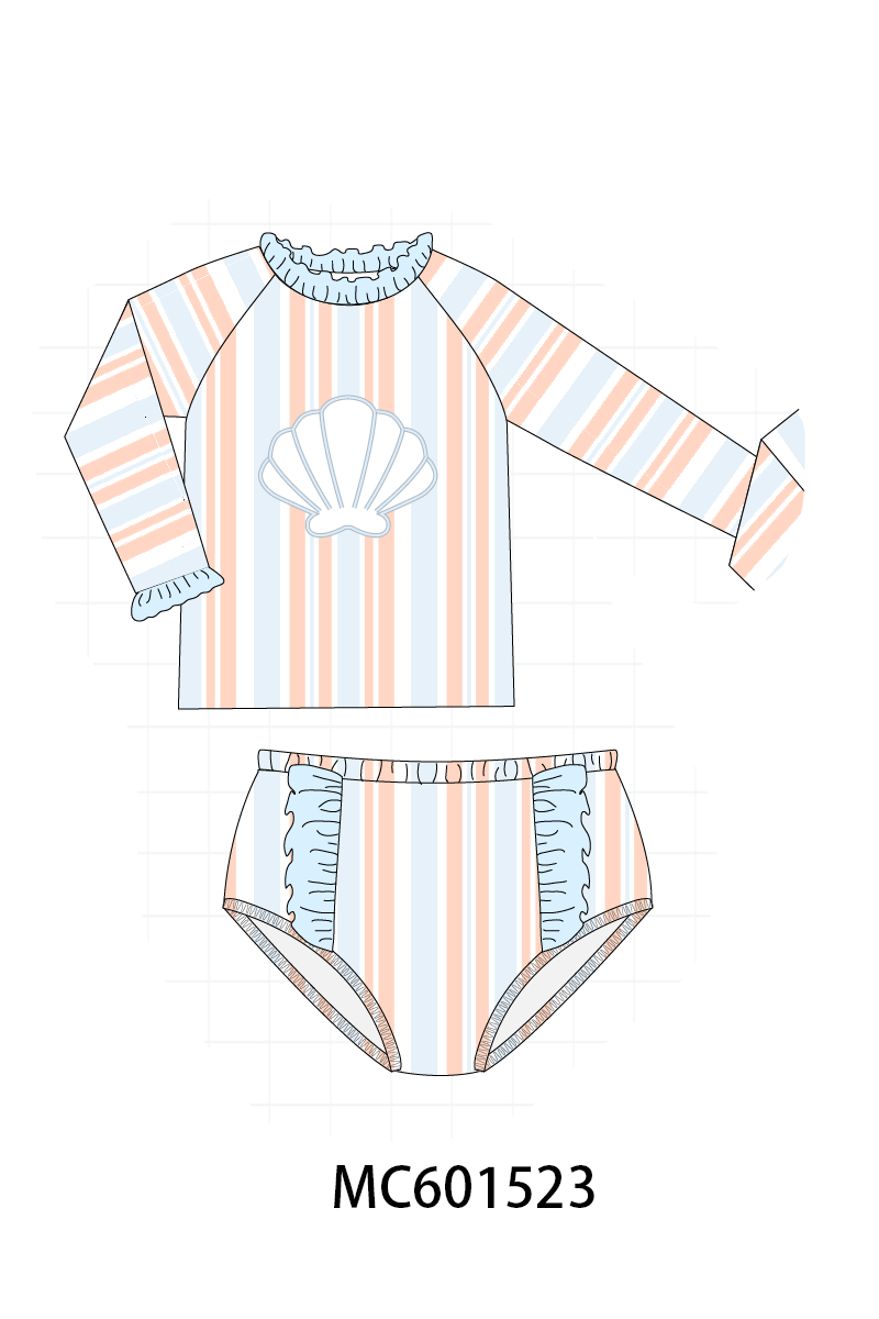 PO80 Blue stripe shell applique collection 2