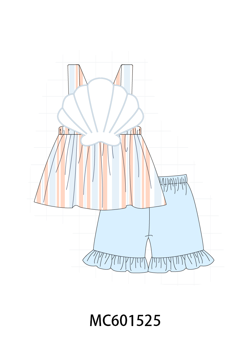 PO80 Blue stripe shell applique collection 2