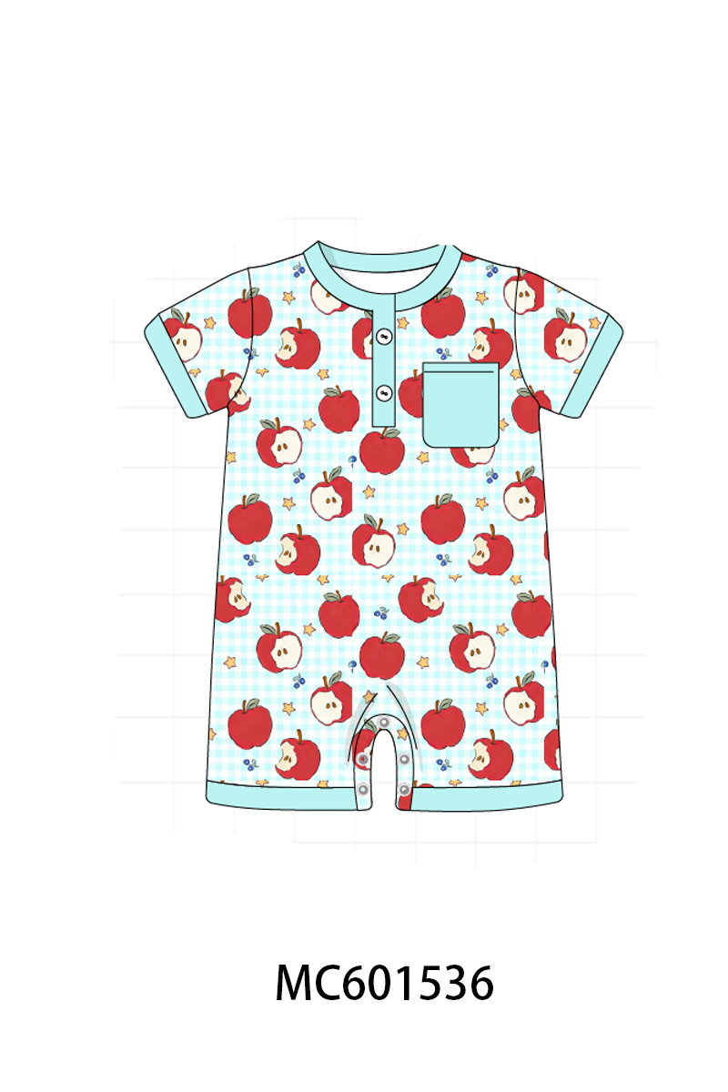 PO80 Red back to school apple print denim collection 1