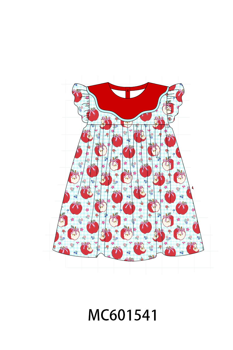 PO80 Red back to school apple print denim collection 2