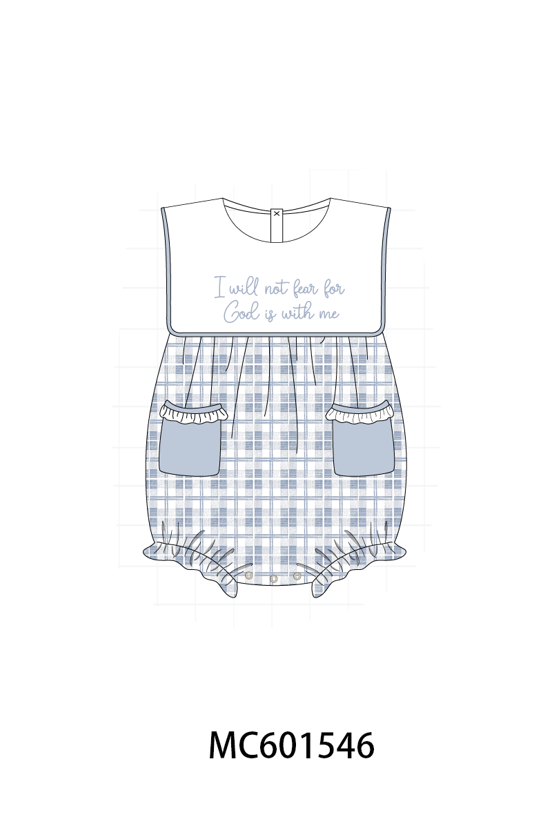 PO80 Blue embroidery plaid collection