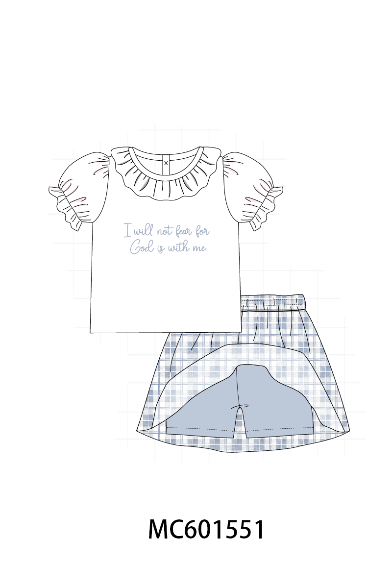 PO80 Blue embroidery plaid collection