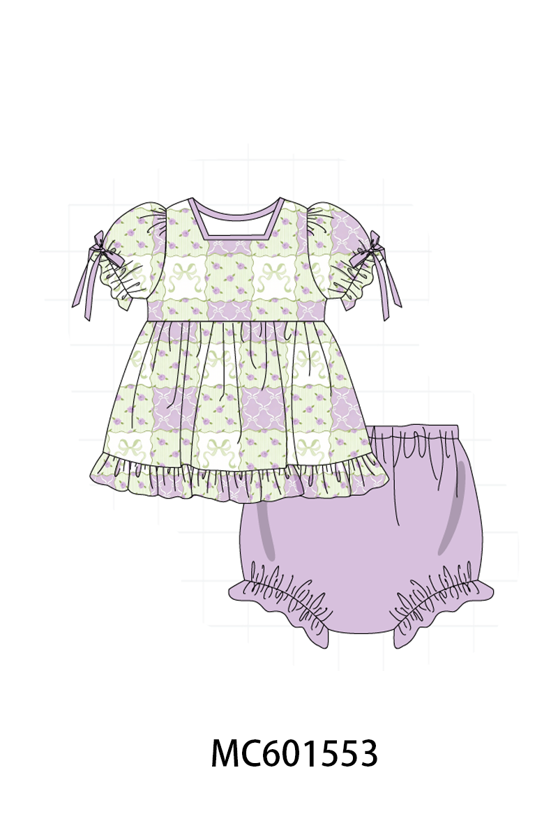 PO80 Purple checkered ruffle smocked collection 1