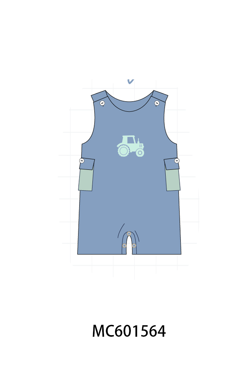 PO80 Mint farm excavator embroidery smocked collection 2