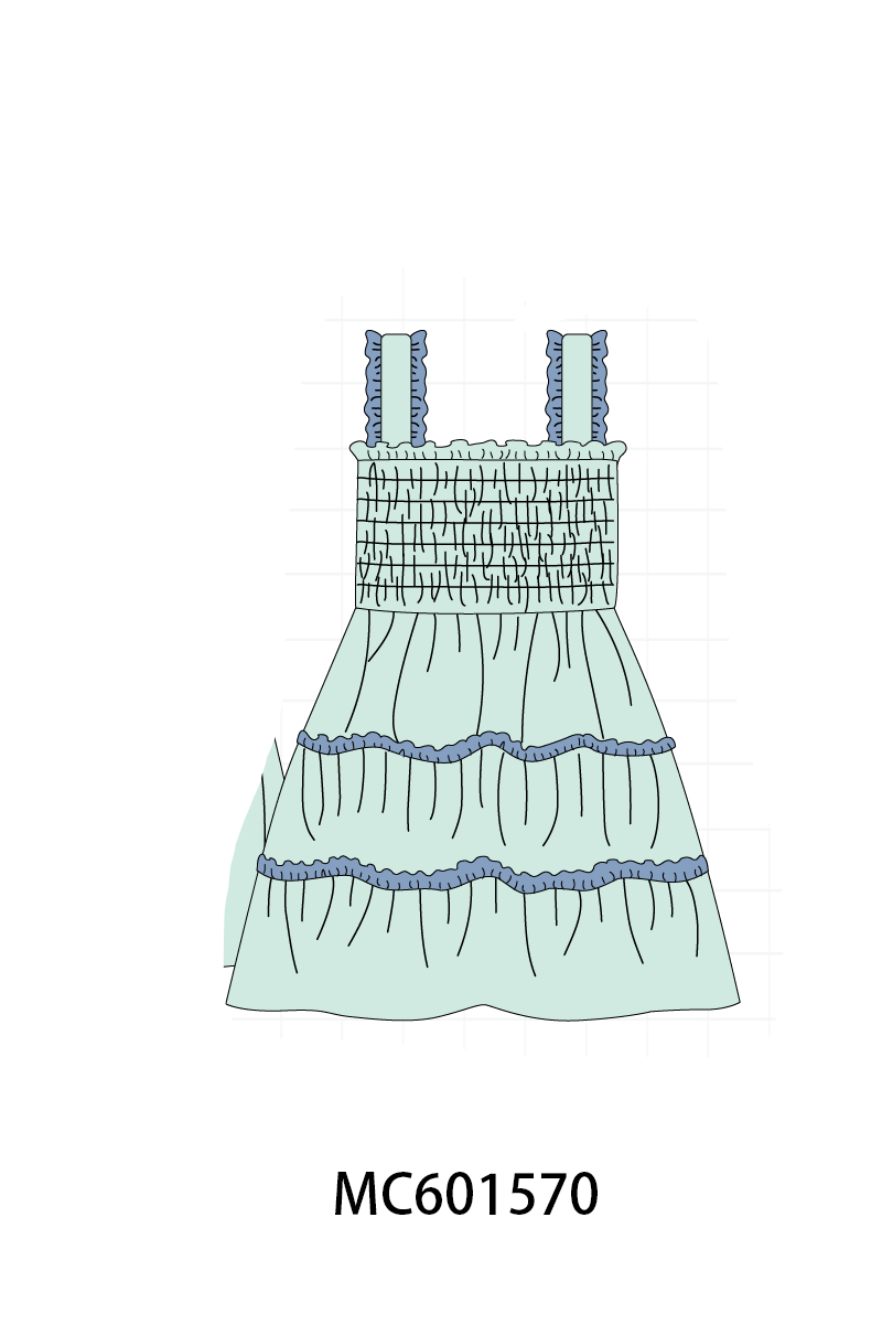 PO80 Mint farm excavator embroidery smocked collection 2