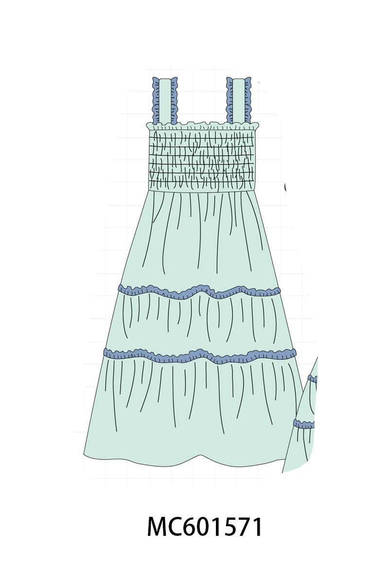 PO80 Mint farm excavator embroidery smocked collection 2