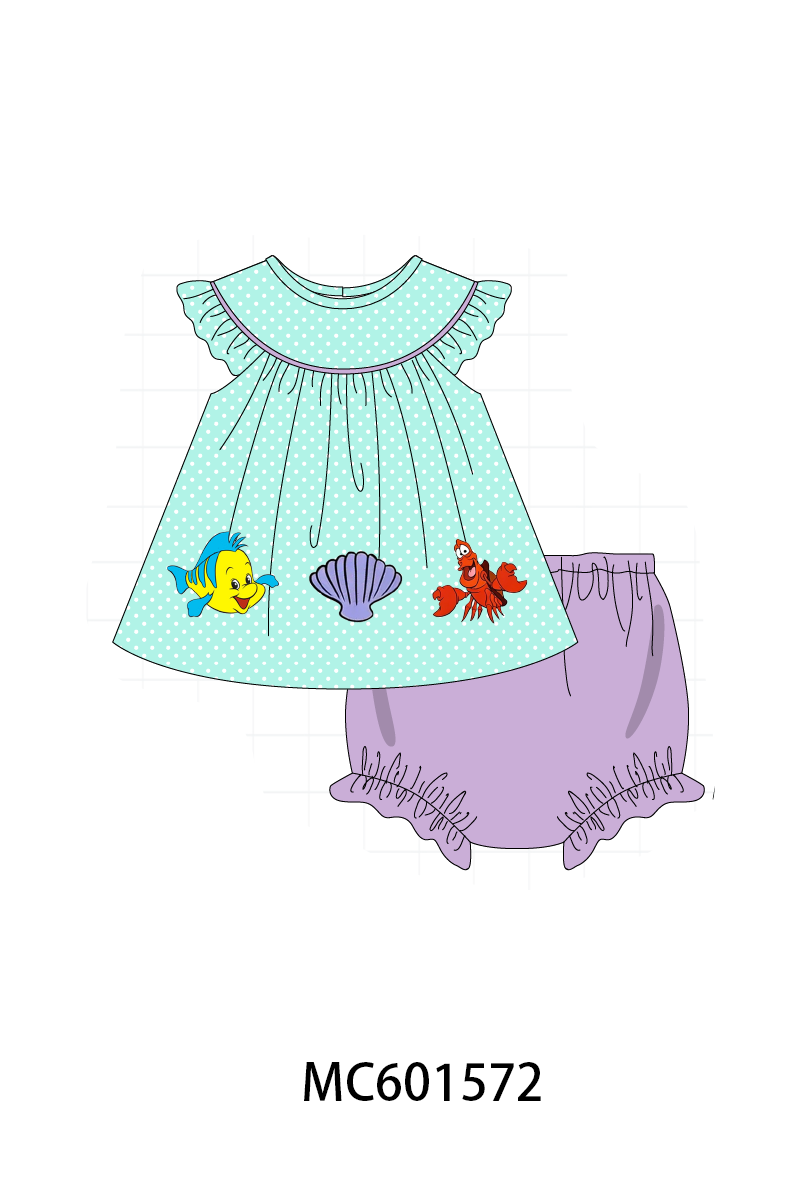 PO80 Mermaid shell lobster embroidery collection 1