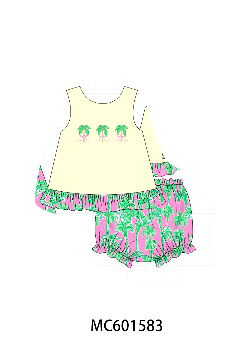 PO80 Palm tree print ruffle collection 1