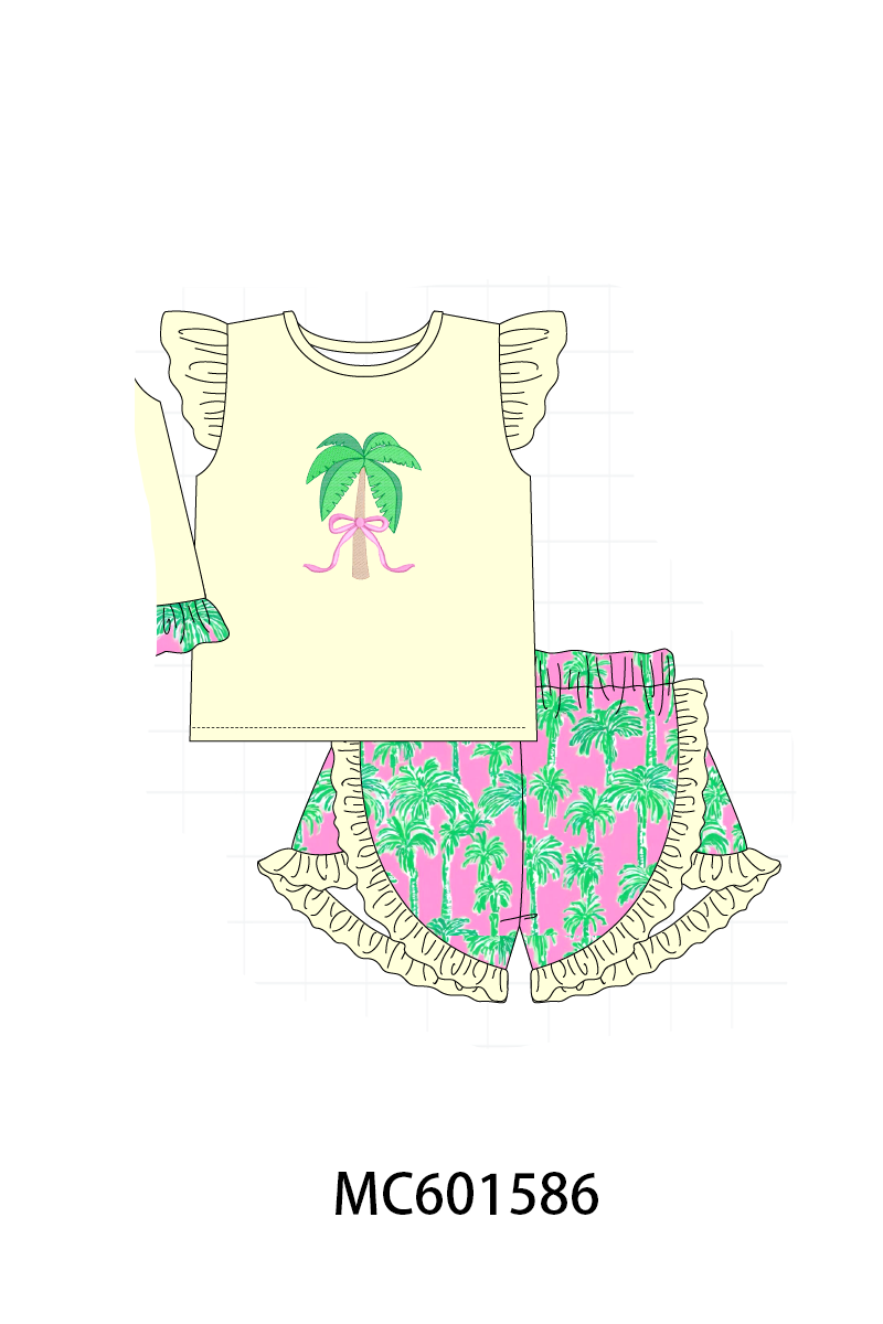 PO80 Palm tree print ruffle collection 1