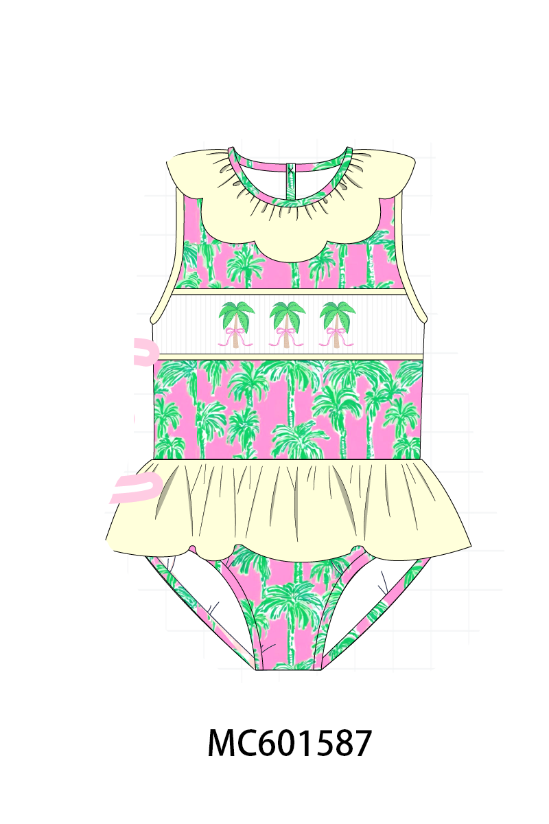 PO80 Palm tree print ruffle collection 1