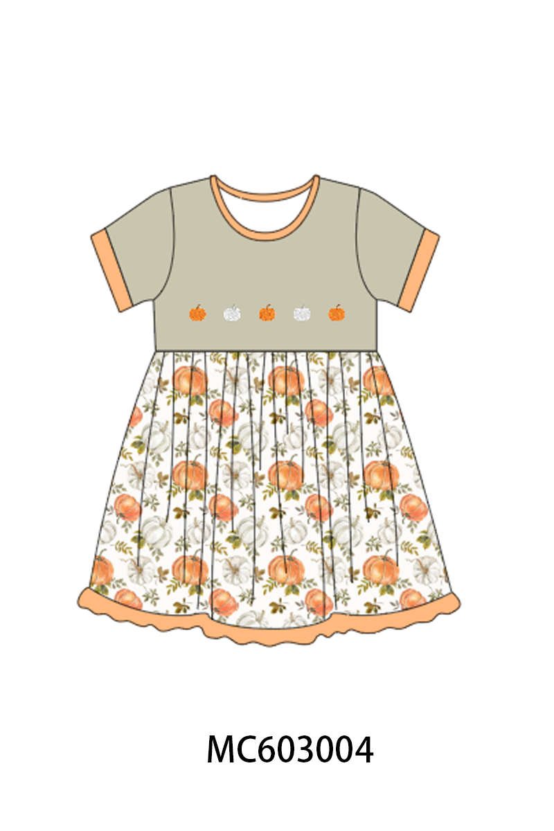 PO83 Orange pumpkin embroidery collection