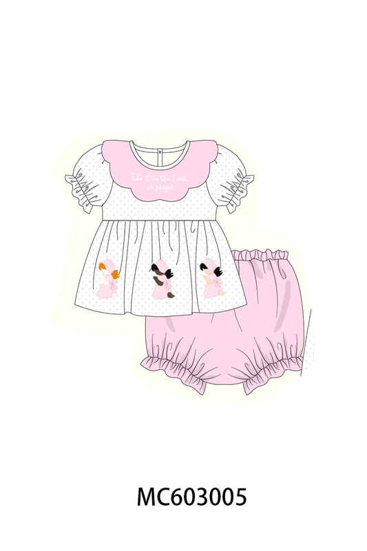 PO83 Pink Take it to the Lord in prayer ruffle collection