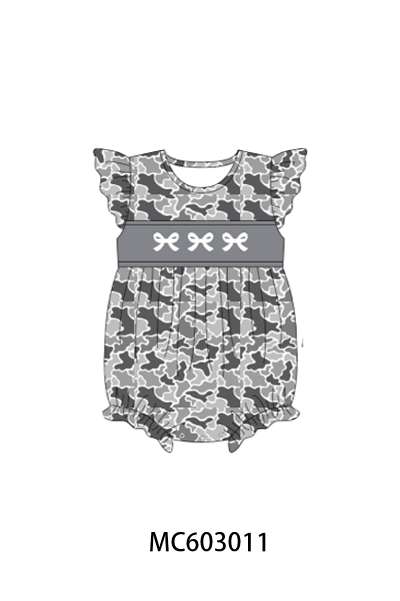 PO83 Grey camouflage bow embroidery collection 1