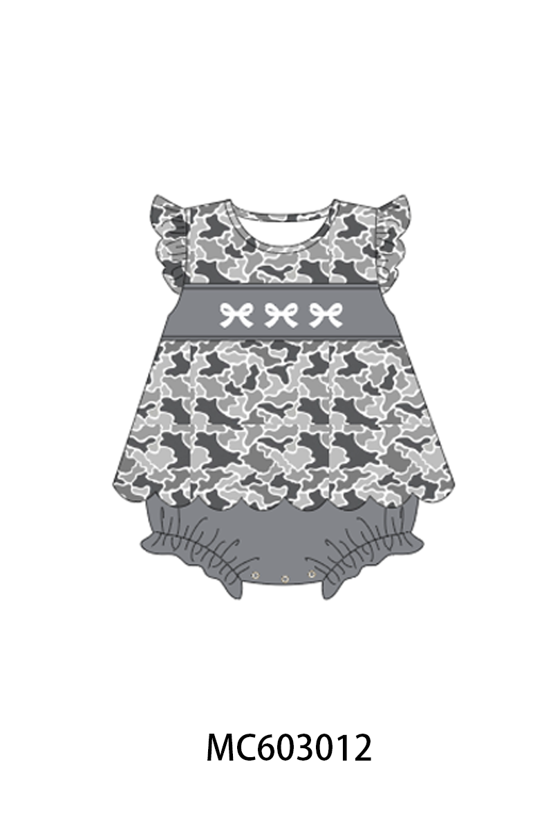 PO83 Grey camouflage bow embroidery collection 1