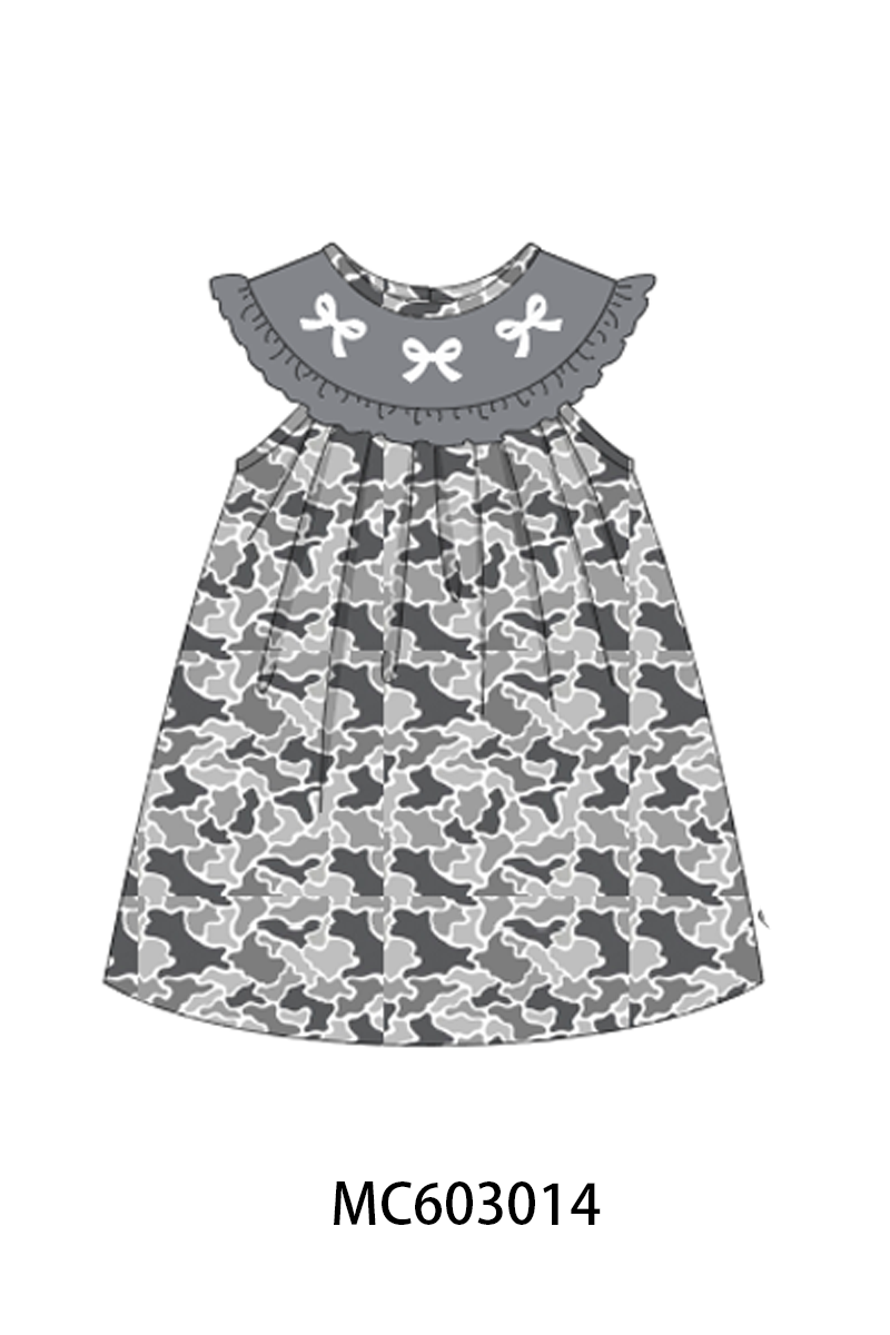 PO83 Grey camouflage bow embroidery collection 1