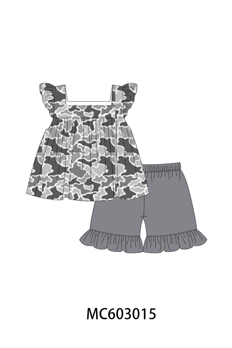 PO83 Grey camouflage bow embroidery collection 1