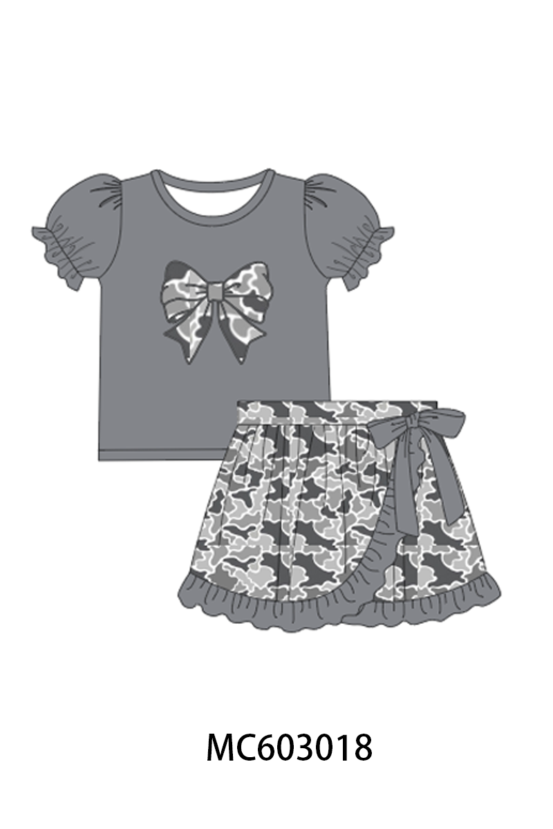 PO83 Grey camouflage bow embroidery collection 1