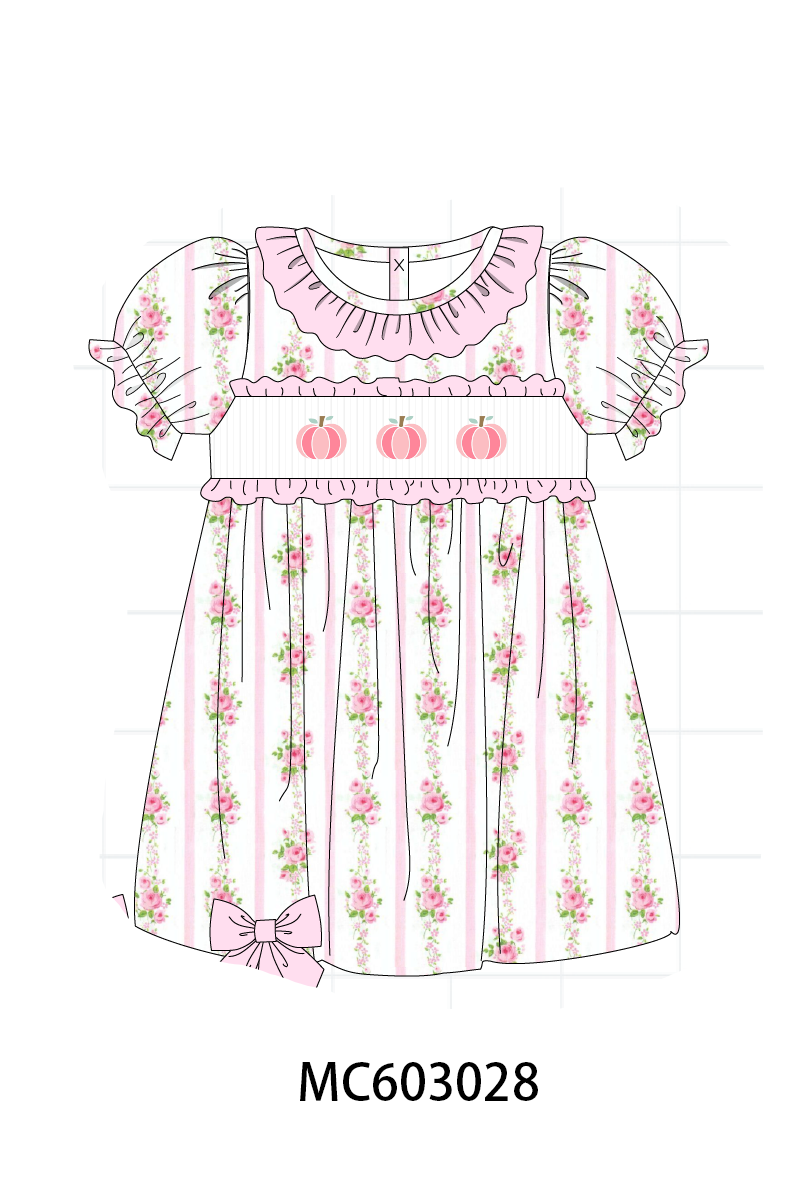 PO83 Pink pumpkin embroidery ruffle collection