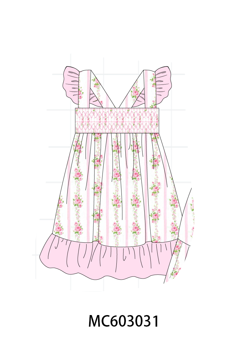 PO83 Pink pumpkin embroidery ruffle collection