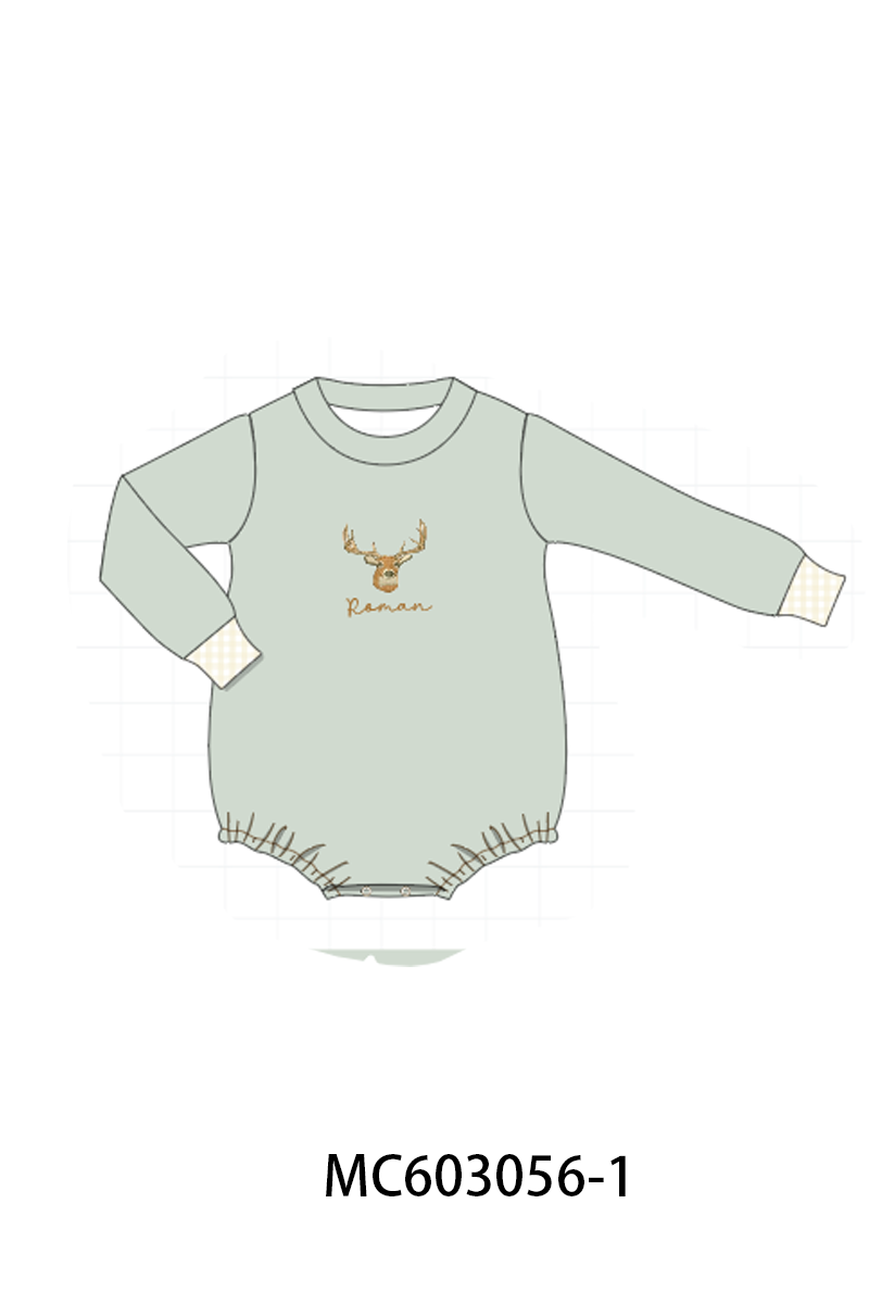 PO83 Beige deer monogram embroidery collection