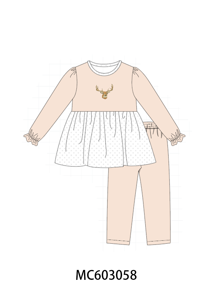 PO83 Beige deer embroidery collection