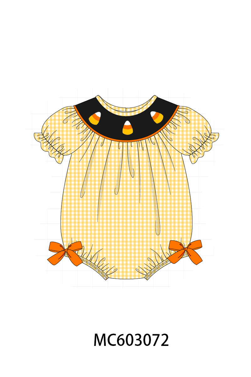 PO83 Halloween candy embroidery gingham collection