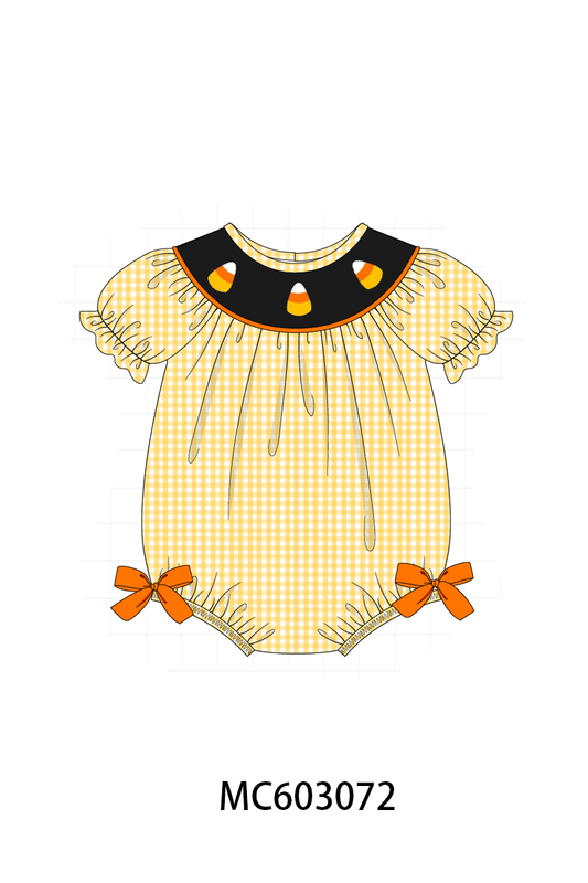 PO83 Halloween candy embroidery gingham collection