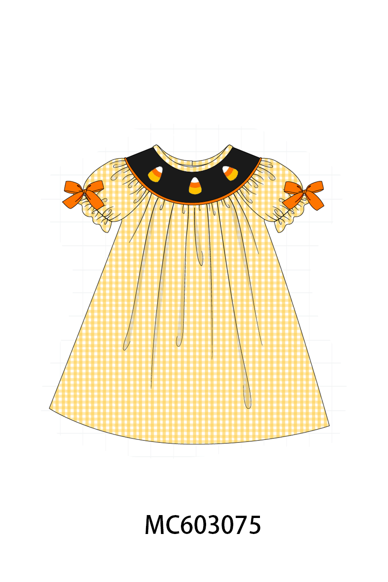 PO83 Halloween candy embroidery gingham collection
