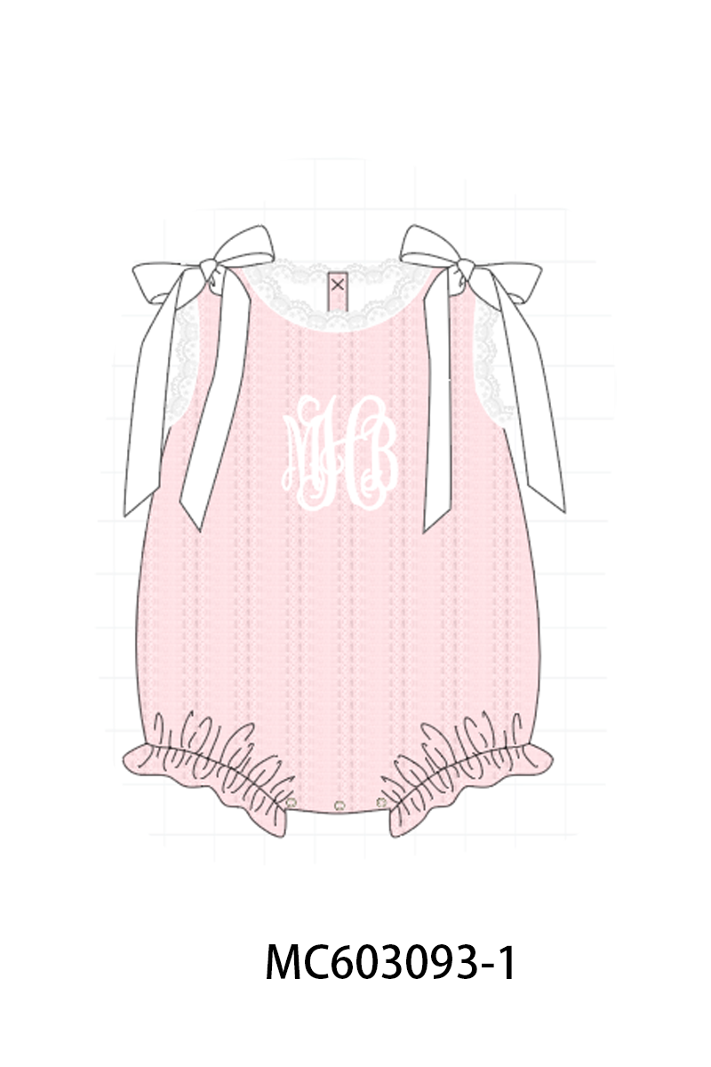 PO83 Pink ribbon monogram embroidery collection