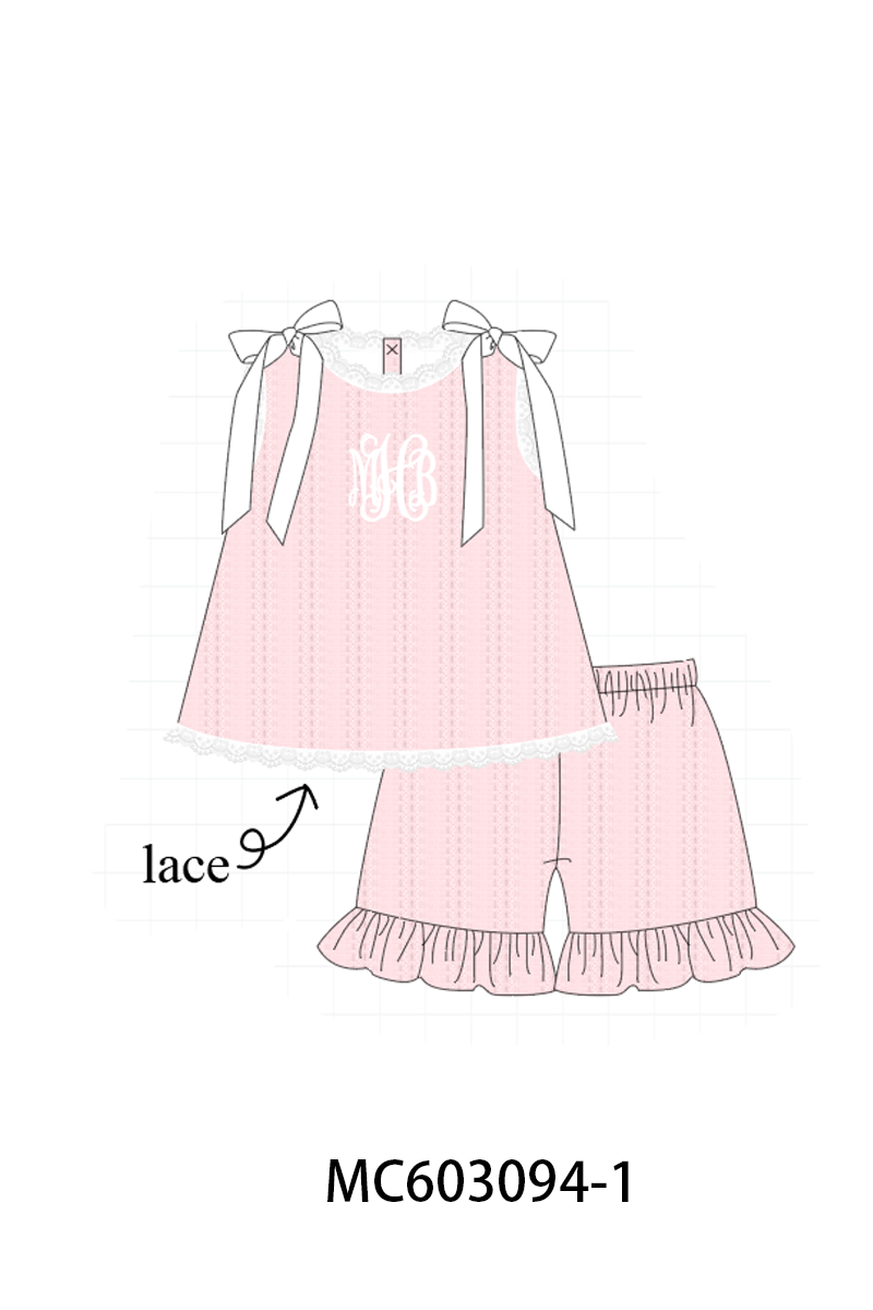 PO83 Pink ribbon monogram embroidery collection