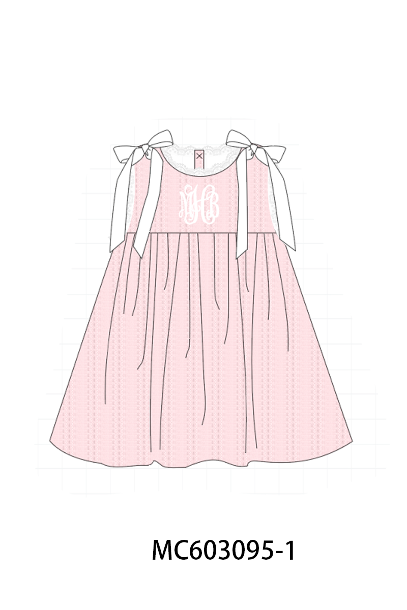 PO83 Pink ribbon monogram embroidery collection