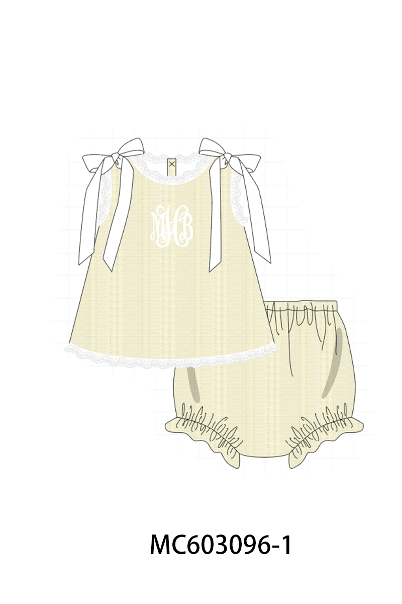 PO83 Beige monogram embroidery collection