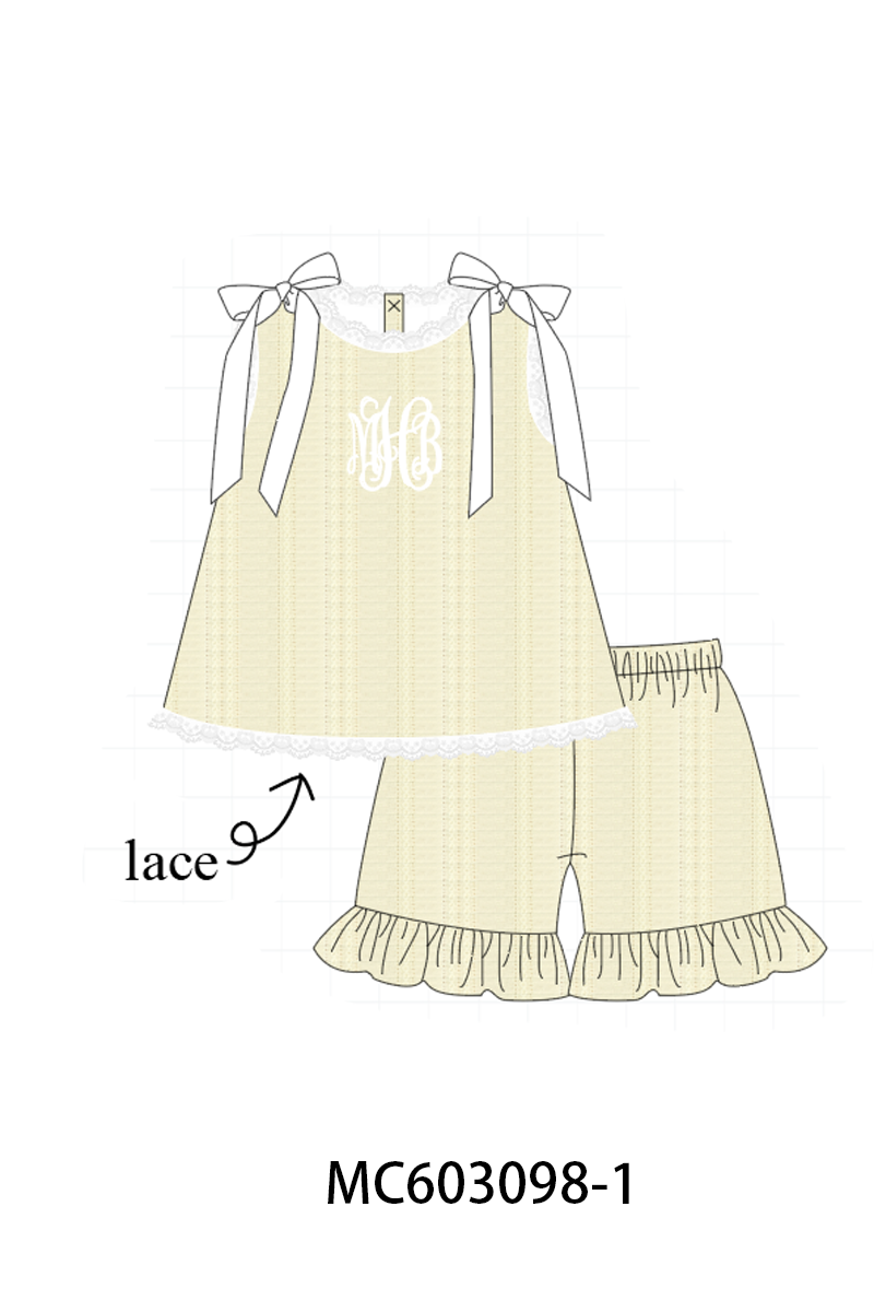 PO83 Beige monogram embroidery collection