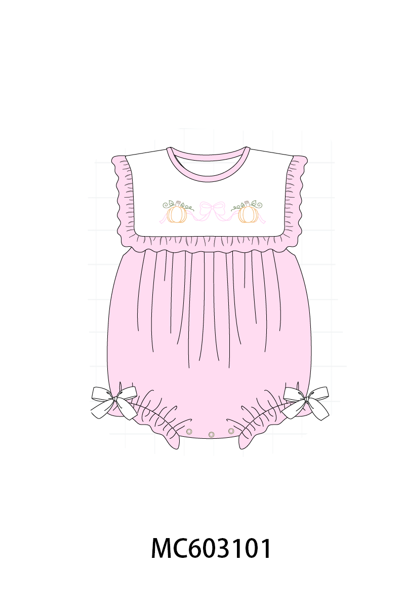 PO83 Pumpkin with bow embroidery collection