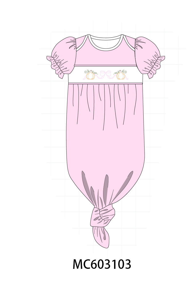 PO83 Pumpkin with bow embroidery collection