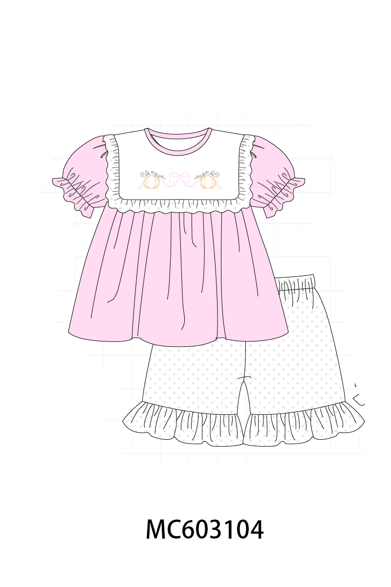 PO83 Pumpkin with bow embroidery collection