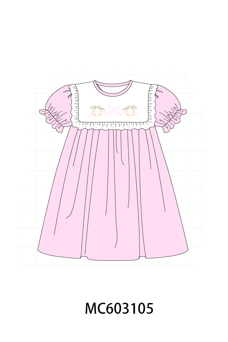 PO83 Pumpkin with bow embroidery collection