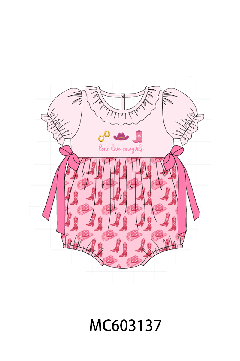 PO83 Pink cowgirl boots embroidery collection