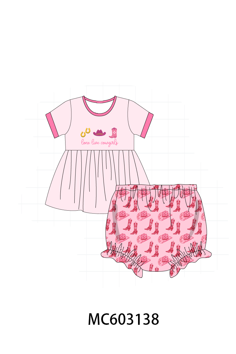 PO83 Pink cowgirl boots embroidery collection