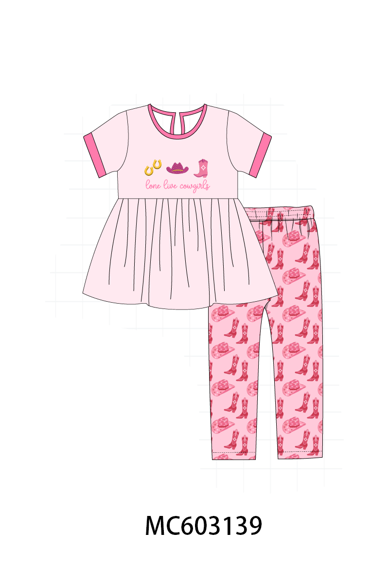 PO83 Pink cowgirl boots embroidery collection